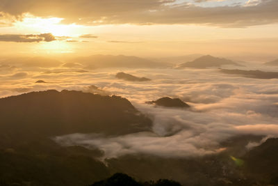 Scenic view of cloudscape against sky during sunset