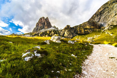 Scenic view of mountains against sky