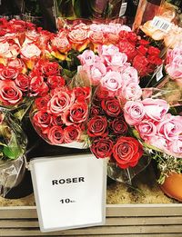 Colorful flowers for sale in market