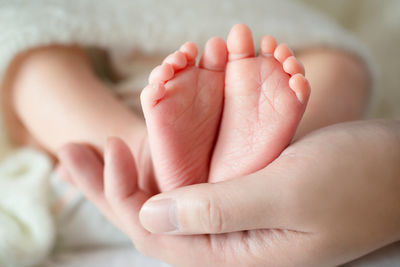 Close-up of baby feet