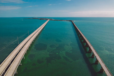 High angle view of sea against sky