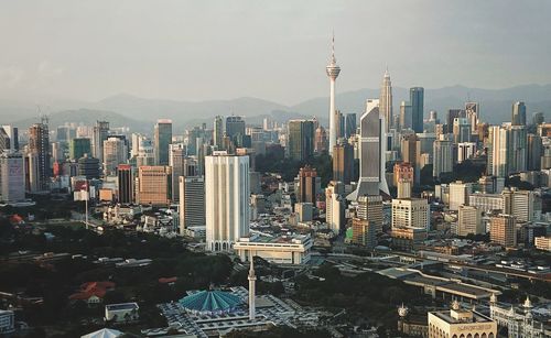 Aerial view of buildings in city