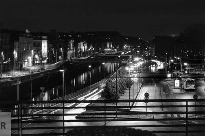 Illuminated city at night