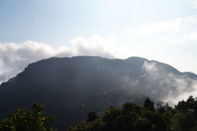 Low angle view of mountains against sky