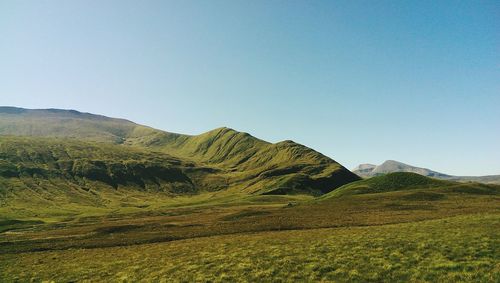 Scenic view of landscape against clear sky