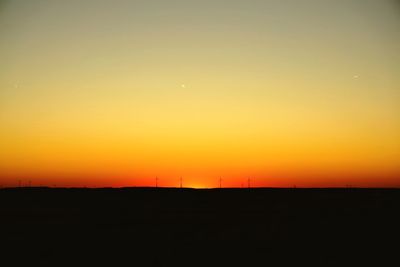 Silhouette of landscape at sunset