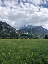 Scenic view of field against sky