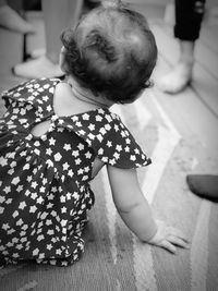 Close-up of cute girl at home