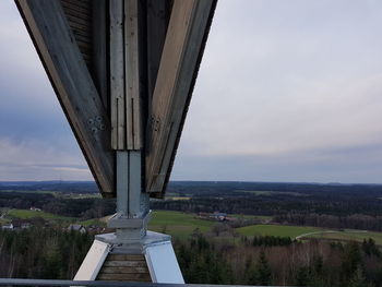 High angle view of bridge over river against sky