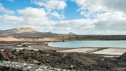 Scenic view of beach against sky