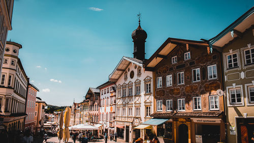 Low angle view of buildings in city