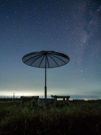 Scenic view of field against sky at night