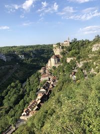 Panoramic viene of middle age building son dordogne