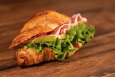 Close-up of bread on table