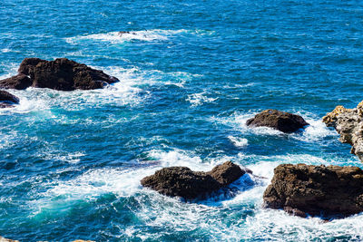 Rock formation in sea