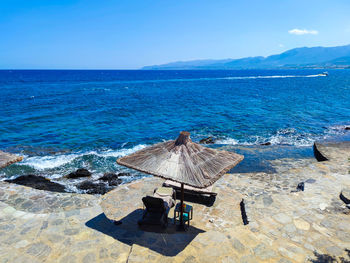 High angle view of sea against sky