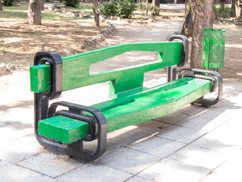Green garbage can