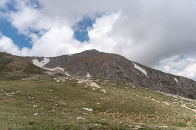 Scenic view of mountains against sky
