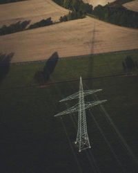 High angle view of agricultural field