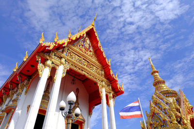 Low angle view of temple against sky