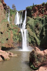 Scenic view of waterfall in forest