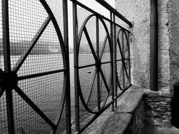 Close-up of old balcony