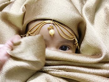 Close-up portrait of cute baby