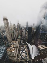 Cityscape against clear sky