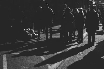 Silhouette of people at night