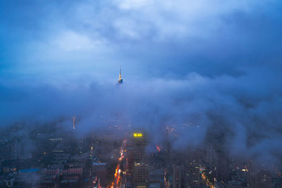 Aerial view of buildings in city