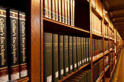 Close-up of books in shelf