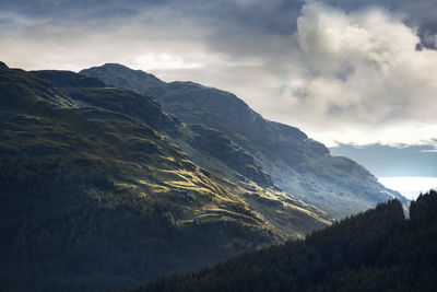 Scenic view of mountains against sky