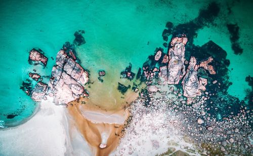 High angle view of swimming pool in sea