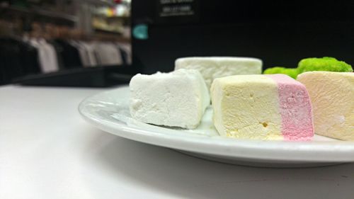 Close-up of ice cream in plate