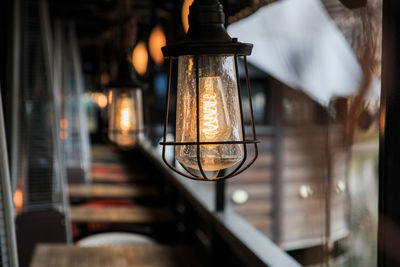 Close-up of illuminated light bulb