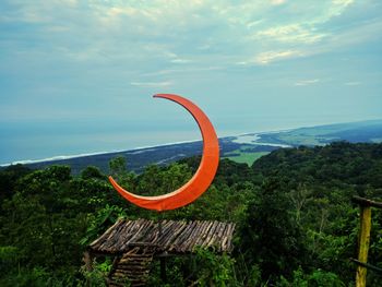 Scenic view of land against sky