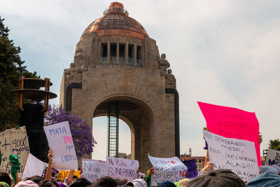 Protestors against historic building