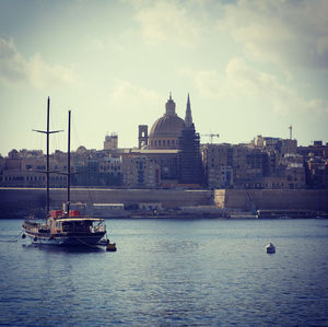 View from the sea in valletta, malta