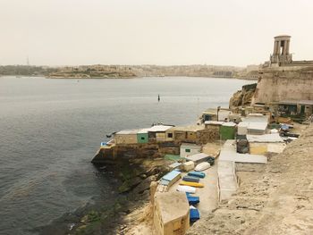 High angle view of beach against sky