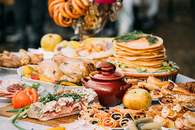 Close-up of food on table