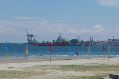 Scenic view of beach against sky