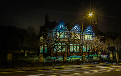 Illuminated city at night