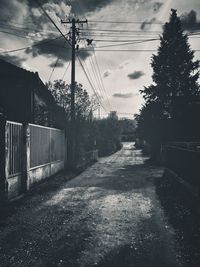 Street amidst trees against sky