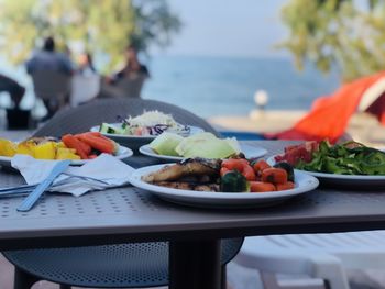 Food served on table