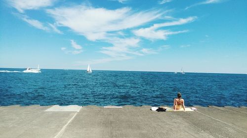 Scenic view of sea against sky