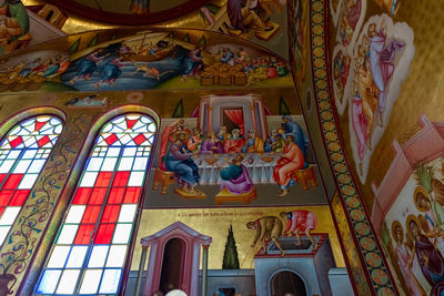 Low angle view of ornate ceiling in building