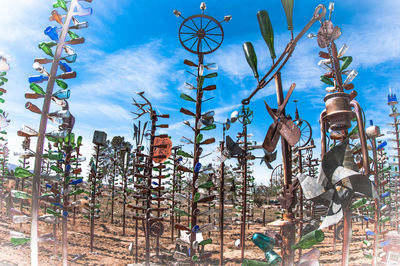 Low angle view of built structure against blue sky