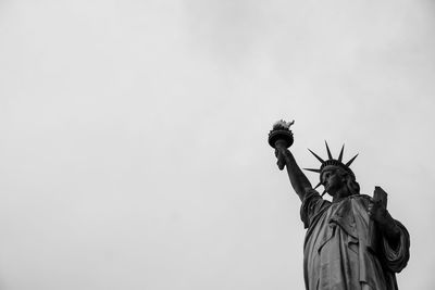 Low angle view of statue of liberty