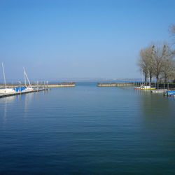 Boats in calm sea