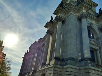 Low angle view of historic building against sky